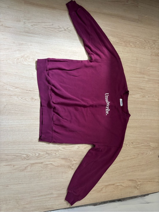 Old Navy Sweaters - Old Navy Maroon Crewneck Sweatshirt with 'Unsubscribe.' Chest Print